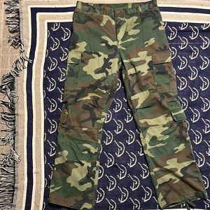 Local European Le Camo Cargo vintage distressed wash camo cargo pants